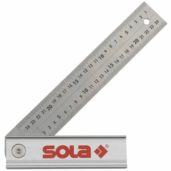 Kulmaviivain SOLA 25 x 17 cm Ruostumaton teräs Alumiini