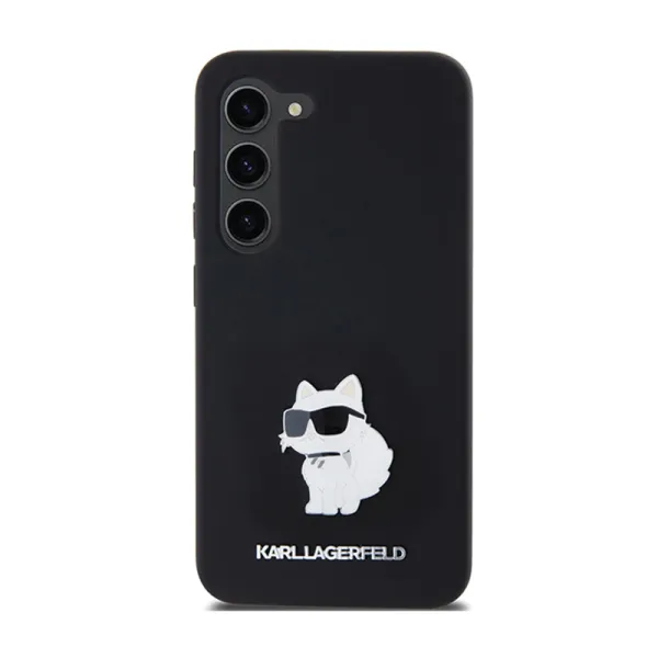 Karl Lagerfeld Silicone Choupette Metal Pin - Case Samsung Galaxy S24 (czarny)