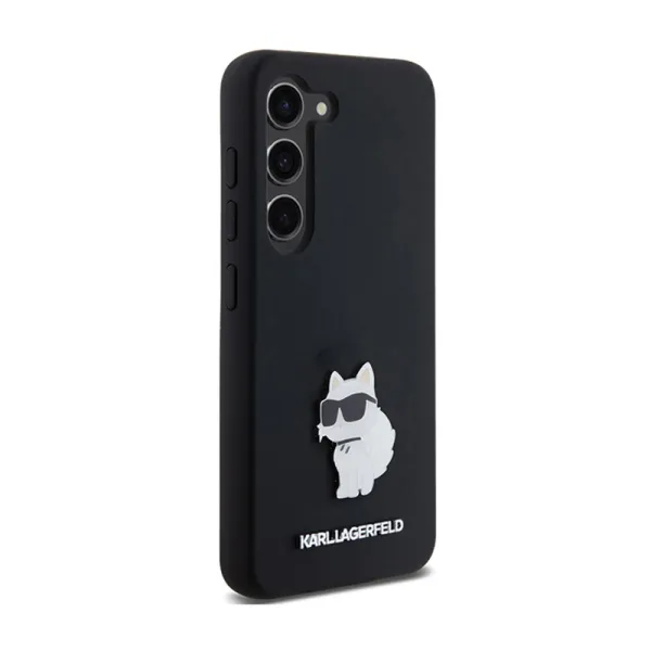 Karl Lagerfeld Silicone Choupette Metal Pin - Case Samsung Galaxy S24 (czarny)