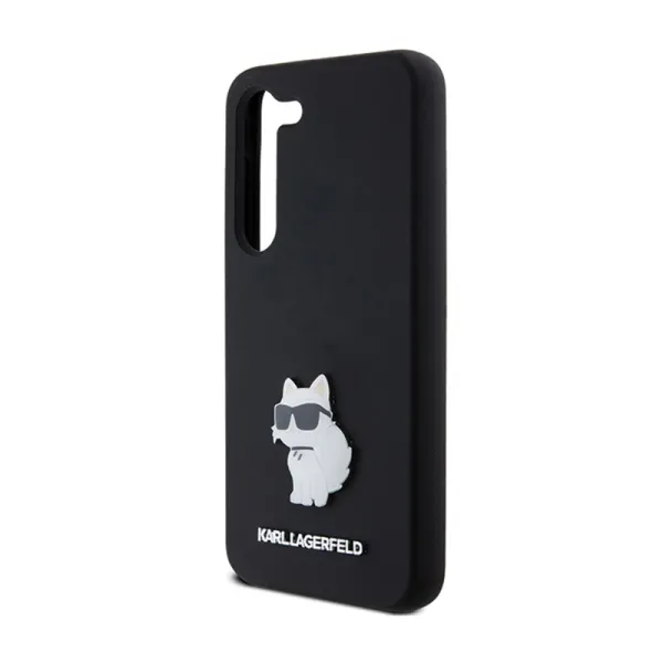 Karl Lagerfeld Silicone Choupette Metal Pin - Case Samsung Galaxy S24 (czarny)