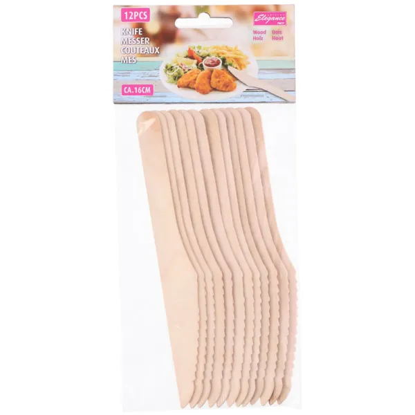 Cuisine Elegance - Disposable wooden knives 12 pcs.