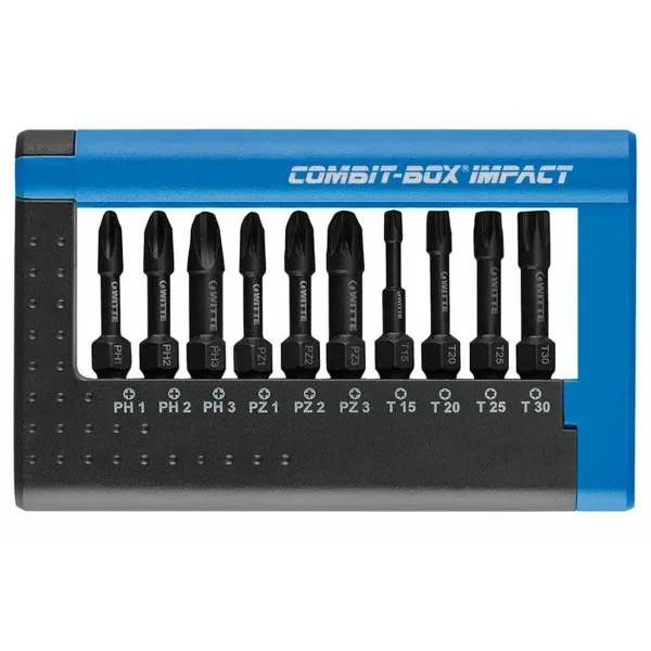 Teräsetti WITTE COMBIT-BOX PH1 PH2 PZ1 PZ2 TX PH3 PZ3 10 Kappaletta (10 osaa)