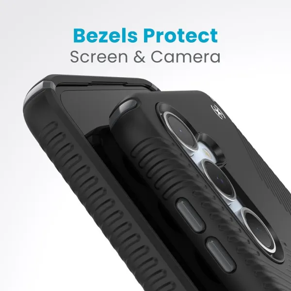 Speck Presidio2 Grip - Samsung Galaxy S24 FE Case (Black/Slate Gray/White)