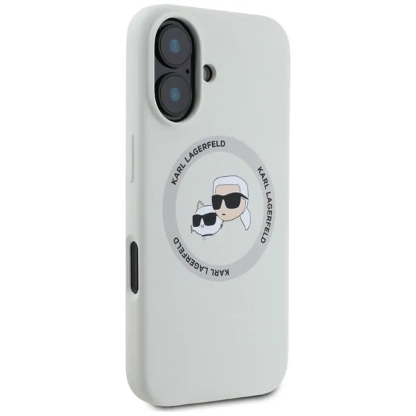 Karl Lagerfeld Silicone Double Heads And Circle MagSafe - Case for iPhone 16 (beige)