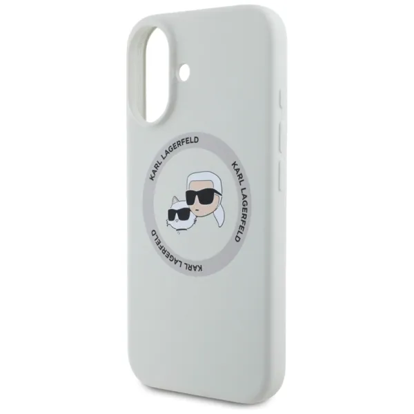 Karl Lagerfeld Silicone Double Heads And Circle MagSafe - Case for iPhone 16 (beige)