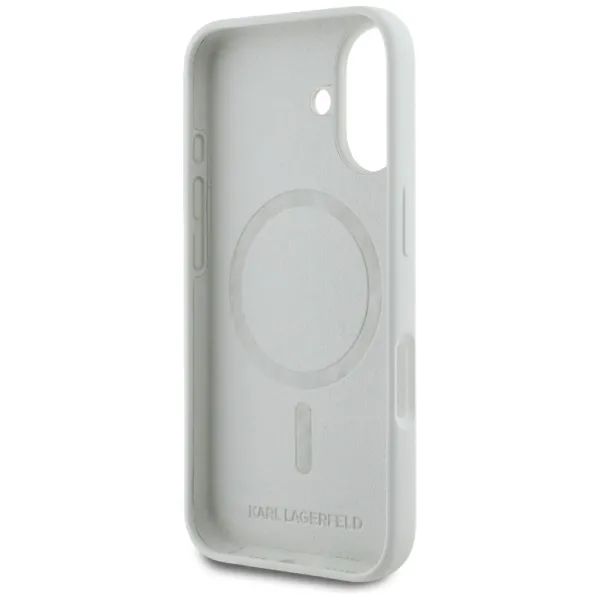Karl Lagerfeld Silicone Double Heads And Circle MagSafe - Case for iPhone 16 (beige)