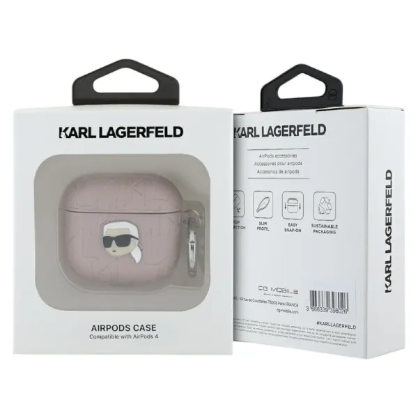 Karl Lagerfeld Monogram Karl Head - AirPods 4 Case (pink)