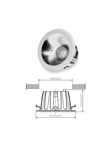 4W -NO GLARE LED SPOT Downlight