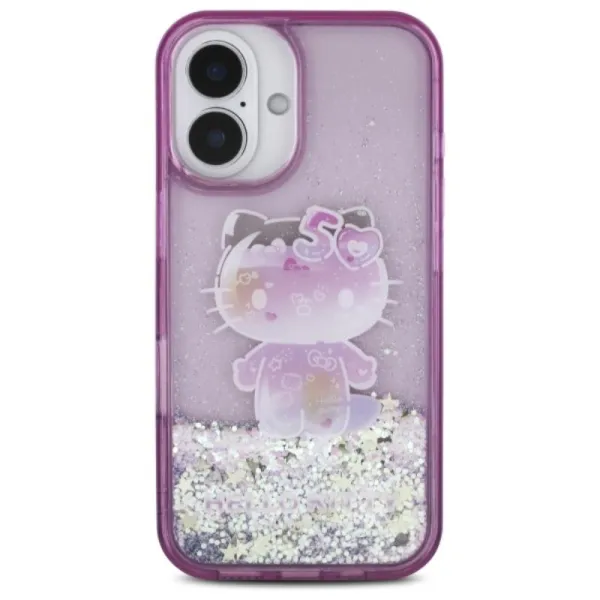 Hello Kitty Liquid Glitter 50TH Anniversary Party - Case for iPhone 16 (purple)