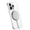 Crong MagSpot Wireless Charger – Aluminum MagSafe 15W Inductive Charger (Silver White)