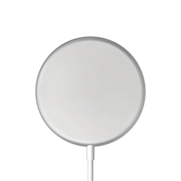 Crong MagSpot Wireless Charger – Aluminum MagSafe 15W Inductive Charger (Silver White)