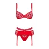 Lace Underwear Set Obsessive Heartina Red S/M