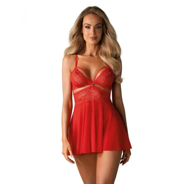 Babydoll Obsessive 838-BAB-3 Red L/XL