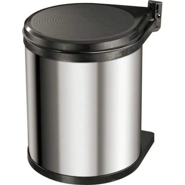 Мусорное ведро Hailo Compact-Box Сталь 15 L Чёрный Серый Интегрированный