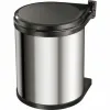 Мусорное ведро Hailo Compact-Box Сталь 15 L Чёрный Серый Интегрированный