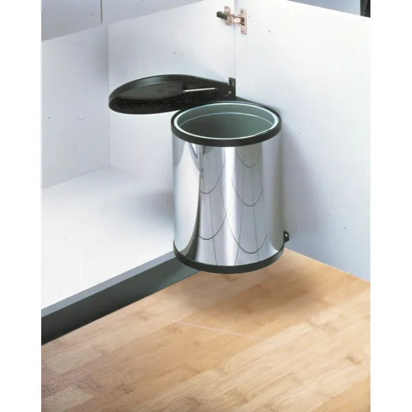 Мусорное ведро Hailo Compact-Box Сталь 15 L Чёрный Серый Интегрированный
