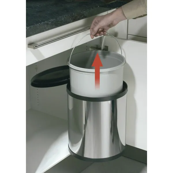 Мусорное ведро Hailo Compact-Box Сталь 15 L Чёрный Серый Интегрированный