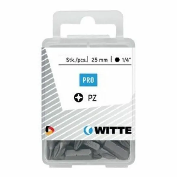 Bit set WITTE Pozidriv PZ1 25 Units 25 Pieces