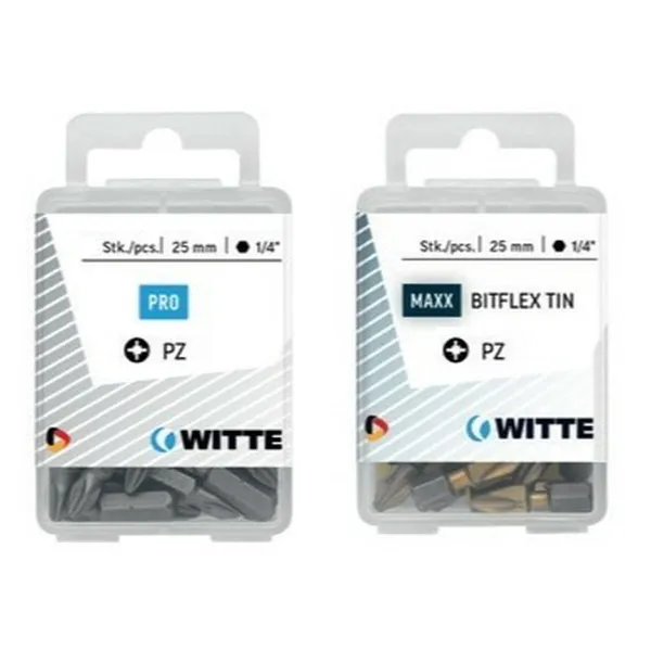 Bit set WITTE PZ 1 BITFLEX Pozidriv PZ1 25 Units 25 Pieces