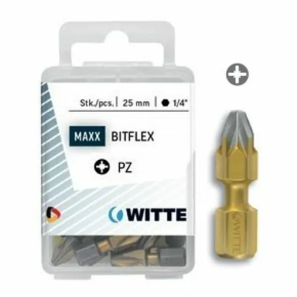 Bitu komplekts WITTE PZ 2 DIAMOND FLEX Pozidriv PZ2 5 gb.