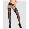 Stockings with Garter Obsessive Garter stockings S500 Black S/M/L