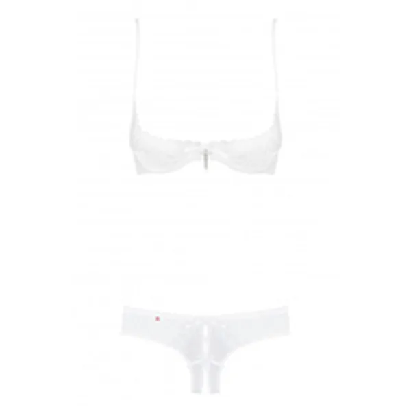 Lace Underwear Set Obsessive Alabastra White S/M