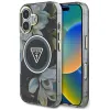 Guess Glitter Flowers Triangle Buttons MagSafe - Case for iPhone 16 (black)
