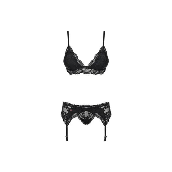 Lace Underwear Set Obsessive 810-SEG-1 Black S/M