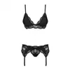 Lace Underwear Set Obsessive 810-SEG-1 Black S/M