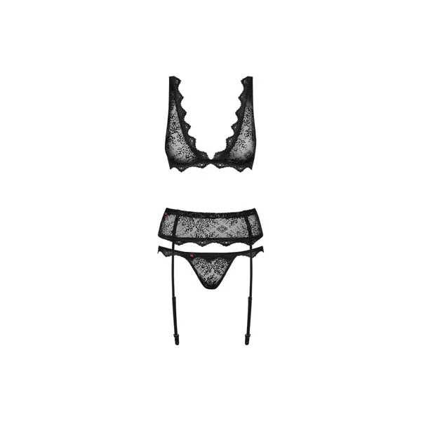 Lace Underwear Set Obsessive Emperita Black S/M