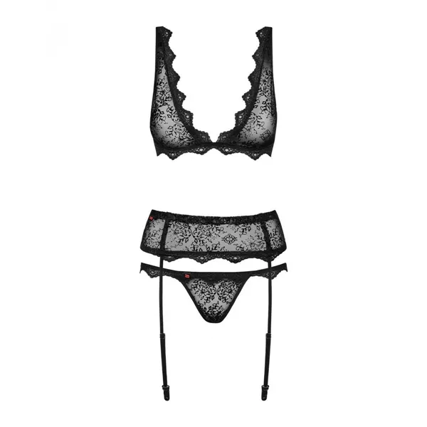 Lace Underwear Set Obsessive Emperita Black S/M