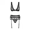 Lace Underwear Set Obsessive Emperita Black S/M