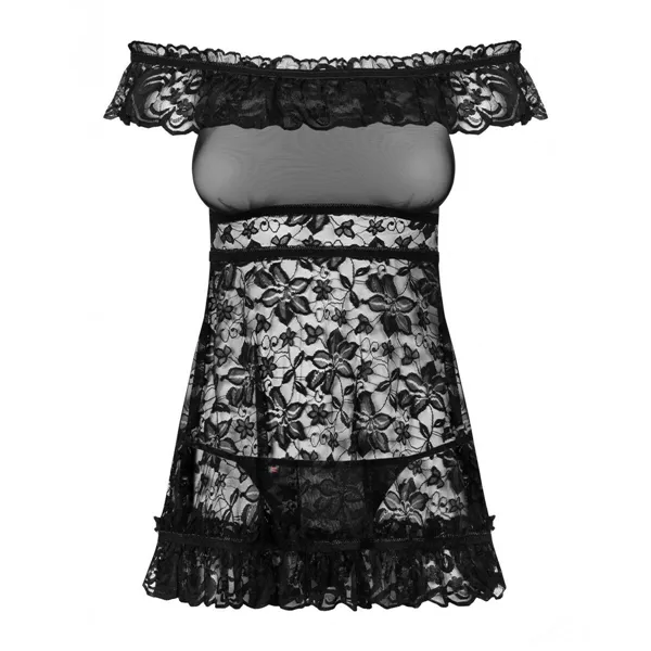 Babydoll Obsessive Flores Black S/M