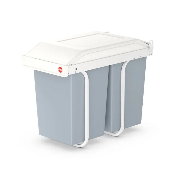 Jäteastia Hailo Multi-Box duo L Valkoinen Harmaa Kerma Teräs Muovinen 2 laatikkoa 14 L Integroituva (2 osaa)
