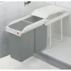 Waste bin Hailo Multi-Box duo L White Grey Cream Steel Plastic 2 drawers 14 L Integrable (2 Units)