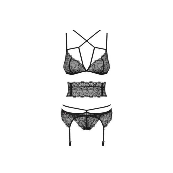 Lace Underwear Set Obsessive Frivolla Black S/M