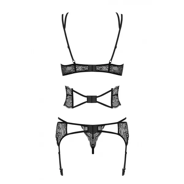 Lace Underwear Set Obsessive Frivolla Black S/M