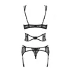 Lace Underwear Set Obsessive Frivolla Black S/M