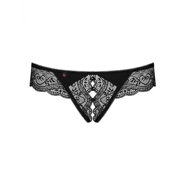 Miamor Thong with lace Obsessive Miamor Black S/M