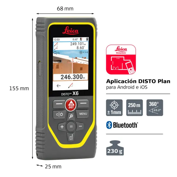 Etäisyysmittari Leica Geosystems Disto X6 250 m