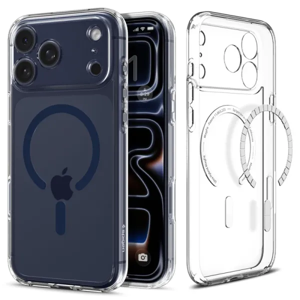 Spigen Ultra Hybrid Mag MagSafe - Case for iPhone 17 Pro (Clear/Deep Blue)