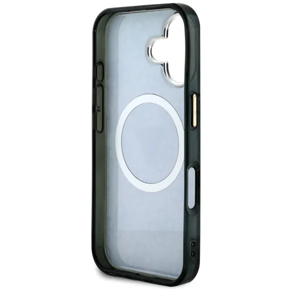 Guess IML Metal Glitter 4G Circle Triangle MagSafe - Case for iPhone 16 (black)