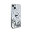 Karl Lagerfeld Liquid Glitter Choupette Head MagSafe - iPhone 14 / 15 / 13 Case (Transparent)