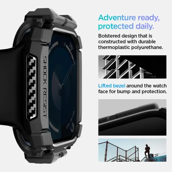 Spigen Rugged Armor - Case for Apple Watch 10 46 mm (Matte Black)