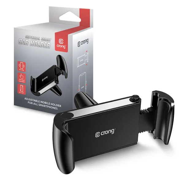 Crong Universal Smart Car Holder – Universal car phone holder for 4"-6.5" phones (black)