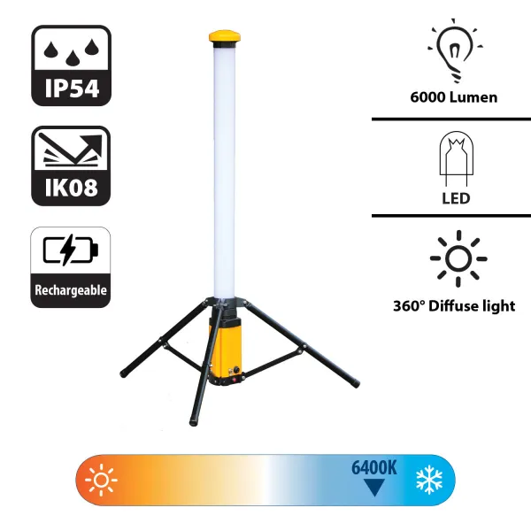 LED spotlight Stak 54 W 6400 K 6000 lm Трипод 360º