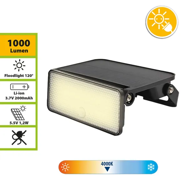 Солнечный светильник Velamp MAYA 12 W 4000 K 1600 lm Белый