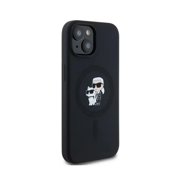 Karl Lagerfeld Silicone Karl & Choupette MagSafe - Case for iPhone 15 / 14 / 13 (Black)