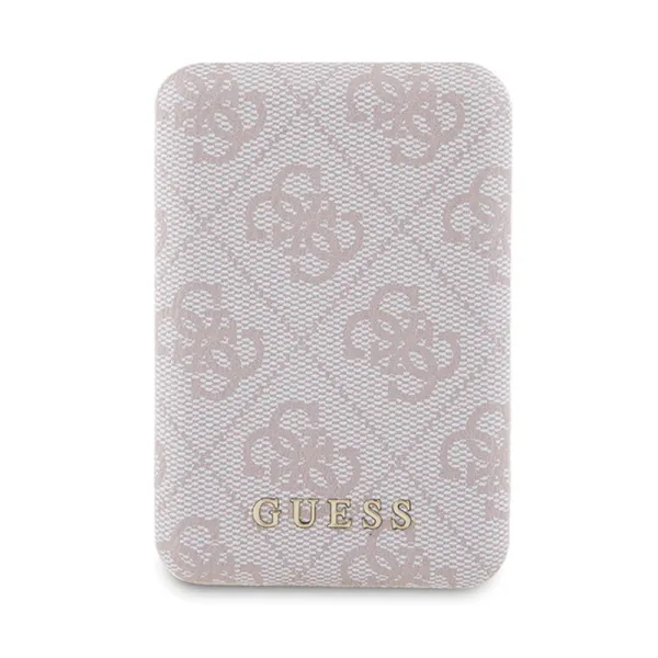 Guess Bundle Pack MagSafe 4G Metal Gold Logo - Case set + Power Bank 5000mAh MagSafe iPhone 15 Pro (pink)