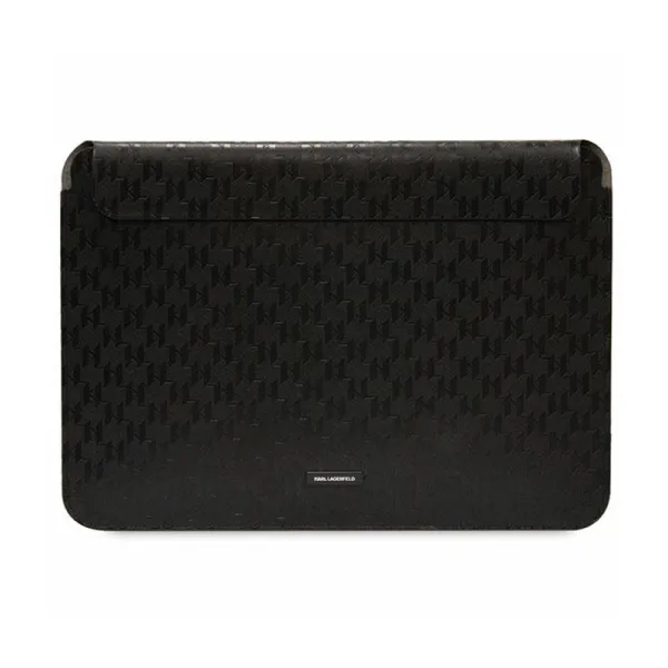 Karl Lagerfeld Saffiano Monogram Plaque Sleeve - 14" Notebook Case (Black)